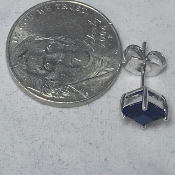 Emerald Princess Cut Earrings 925 Sterling 2CTTW - Picture 7 of 7